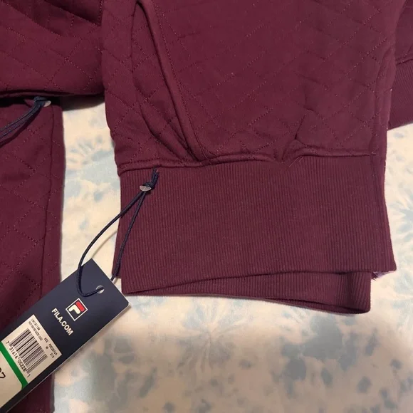 Fila Burgundy Quilted Tracksuit - Picture 7 of 16